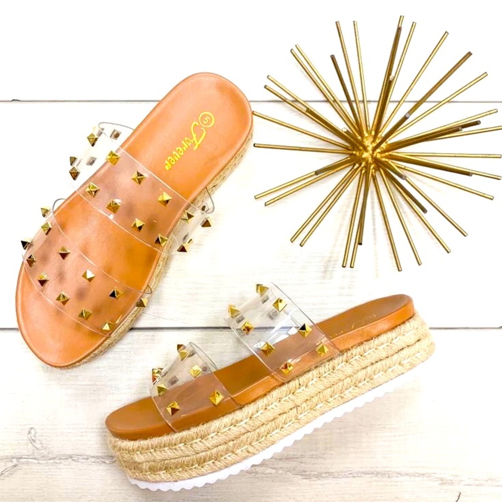 Clear Studed Sandals